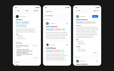 Job Search app application apply design figma icon job search mobile save technitian ui ux