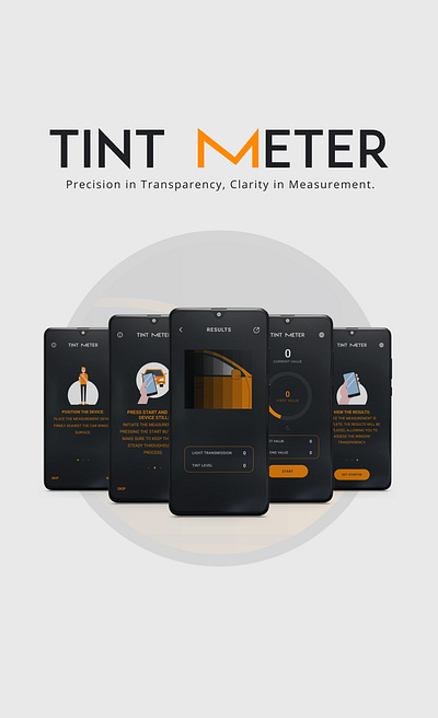 Tint Meter - UI UX Design app branding design graphic design logo logodesign ui uiux vector