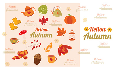 vector illustration of cozy and beautiful elements for Autumn