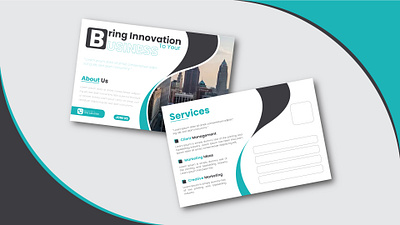 Creative Corporate Postcard Design 3d animation branding business business postcard corporate corporate postcard design eddm graphic design illustration illustrator logo motion graphics postcard postcard design text ui ux vector