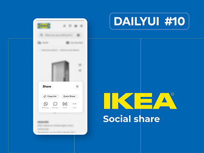 DailyUI#010 (Social Share) dailyui dailyui010 ikea share sharebutton ui uiux user flow web design