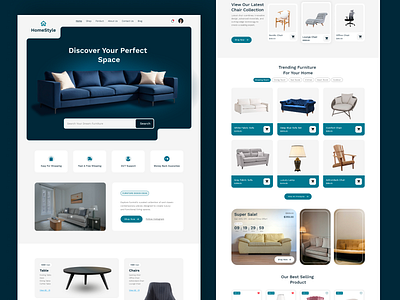 HomeStyle Website Design branding ecommerce ecommerceredefined figma furniture product product design uidesign uiux uxdesign web design website