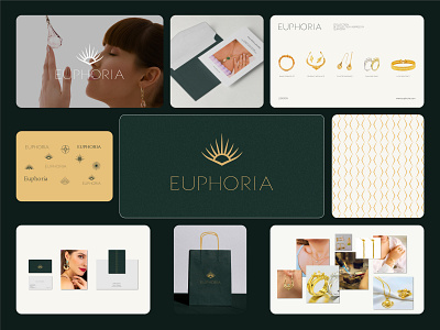 EUPHORIA - Jewellry Brand Identity. brand branding graphic design identity jewellry jewelry logo logo design luxury typography visual identity wordmark