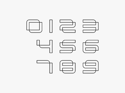 0 - 9 : Outline Version brandidentity font graphic design logo numbers type typeface typography