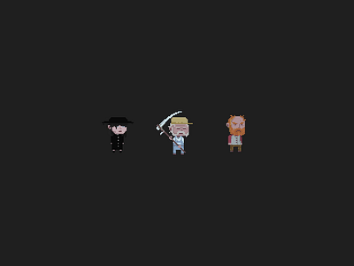 HORROR.HARVEST///CHARACTERS animation crt dark game character game design horror indie game motion graphics pixel pixel animation pixel art retro