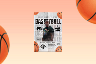 BASKRTBALL FLYER DESIGN adobe photoshop basketball black camp flyer graphic design print