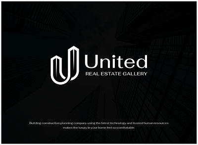 United Construction Company Mark Logo construction home house initials logo minimalis real estate simple