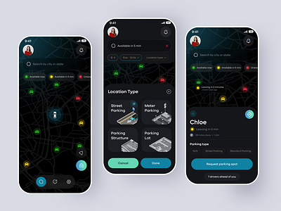 Car Parking Mobile App app booking car design interface ios mobile parking slot spot ui uiux ux vehicle