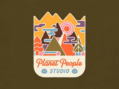 Mountains - Planet People Studio badge colors forest illustration mountains outdoors planet sustainable trees