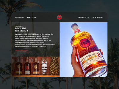 Bacardi bacardi dribble rum screen ui ux webdesign