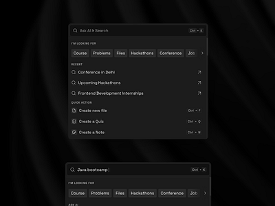 AI Search Section | Stride ai ai search code code editor coder coding dark mode dark theme design element design kit design system github leetcode search search page section ui element ui section web app web design