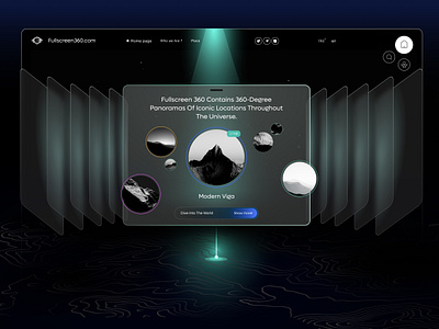 Fullscreen360.com- Degree Panoramas clean dashboard design minimal navigation table tabs top bar user interface ux website
