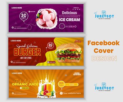 Food Facebook Cover Design branding cover design facebook food graphic design illustration modern vector