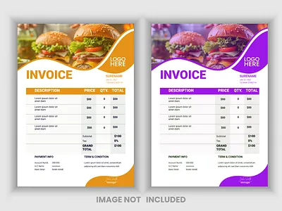 Food Invoice Design design food graphic design illustration invoice modern vector