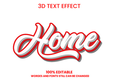 Home 3D Text Effect Design 3d design effect graphic design home illustration modern text vector