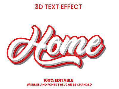 Home 3D Text Effect Design 3d design effect graphic design home illustration modern text vector