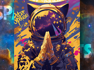 😼🙏🪐 ai branding cat daliy design illustration poster print