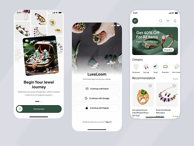 LuxeLoom - Jewelry App Design app design diamond app ecommerce fashion app fashion app design fashion ecommerce app design ios app jewellery app jewellery store jewelry android app jewelry app jewelry app design jewelry app ui jewerlly app design jewerly ios app design mobile app online jewelry shop app design oripio product design shopping