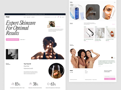 Skincare Cosmetic Website beauty beauty care beauty products bodycare clinic cosmetic cosmetic products cosmetology ecommerce hair care landing page makeup skin skin clinic skincare ui web web design website