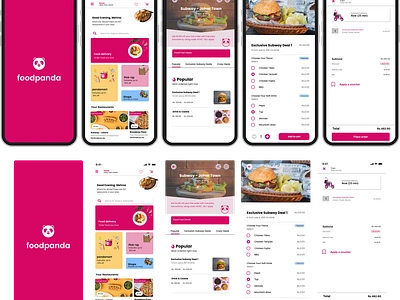 Normal and Mockup Food Panda Product Design iOS App Design ☣🎨 3d animation branding figma graphic design logo motion graphics product ui ux webflow wix