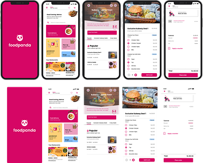 Normal and Mockup Food Panda Product Design iOS App Design ☣🎨 3d animation branding figma graphic design logo motion graphics product ui ux webflow wix