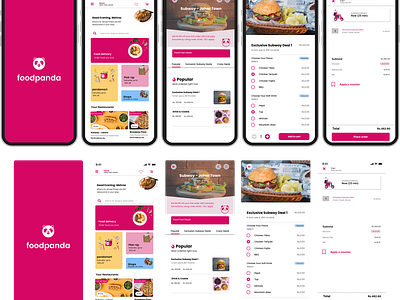 Normal and Mockup Food Panda Product Design iOS App Design ☣🎨 3d animation branding figma graphic design logo motion graphics product ui ux webflow wix