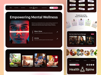 Mental Health Website Design depression health care med tech medical care meditation meditation landing page meditation website mental mental health mental health website mindfulness motivation online care psychology selfceare stress uiux website design wellness yoga platform