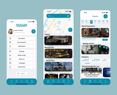 Assistant for tourists app guide mibile tashkent ui uiux ux webdesign