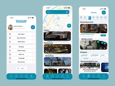 Assistant for tourists app guide mibile tashkent ui uiux ux webdesign