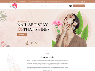 Nail Salon Booking Website Design nails salon nails salon website salon ui salon website website design website ui website ui design