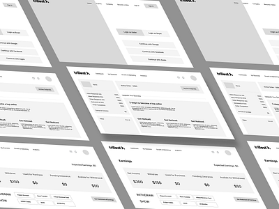 Trillest Low Fidelity Design | Welldux | UI UX Design dashboard low fidelity design digital wireframes low fidelity design mockup wireframeing