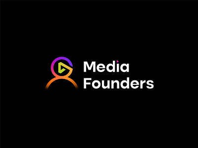 media founders logo design branding founders icon logo logo design media media logo people player video player