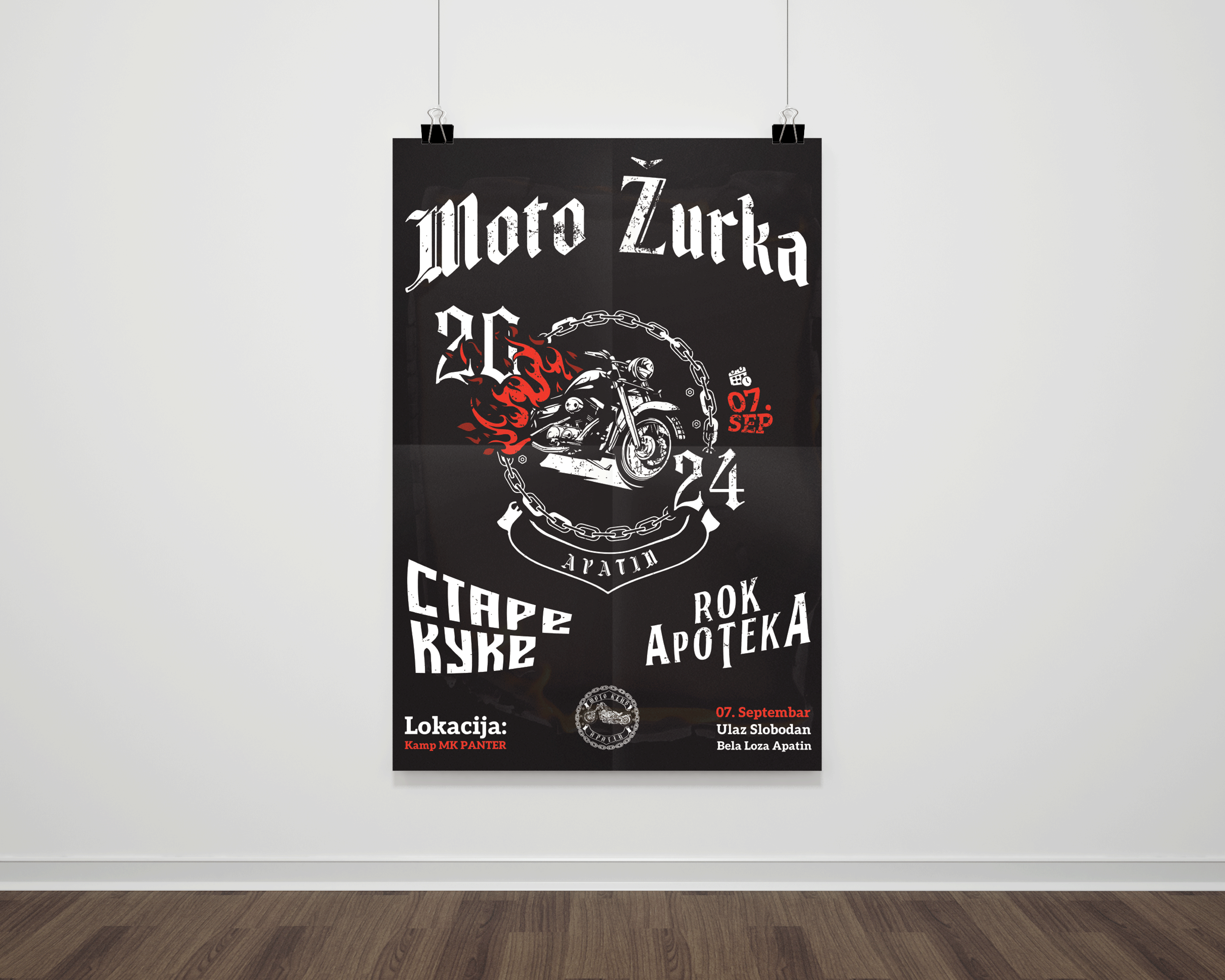 MK APATIN POSTER adobe illustrator biker poster branding mk apatin moto club poster poster design promotional material vector