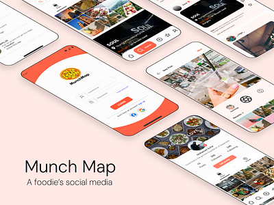 Munch Map app designing designing mobile app mobile ui social media ui uiux