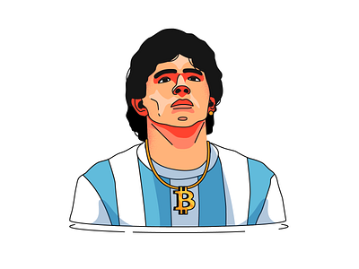 Avatar for a Crypto Investor 2d avatar bitcoin character crypto football icon illustration investor maradona