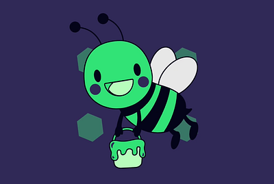 Buzzing Bee Lottie with Color Switch after effects animate animation bee buzzing halloween honey lottie motion graphics