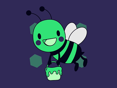 Buzzing Bee Lottie with Color Switch after effects animate animation bee buzzing halloween honey lottie motion graphics