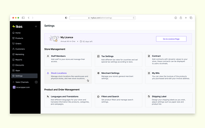 Admin Settings Page⚡️ admin ikas page settings ui uidesign ux web website