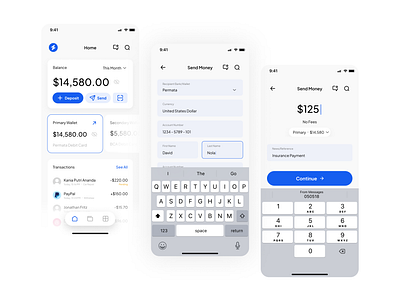 Digital Wallet Mobile App - UI Exploration design finance app minimalist mobile mobile app design mobile ui product design project ui ux vector wallet