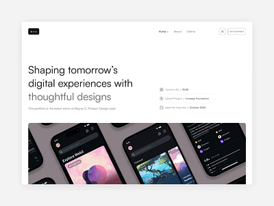 New Portfolio animation animation design homepage interaction design landing page minimal personal website portfolio site ui web web design
