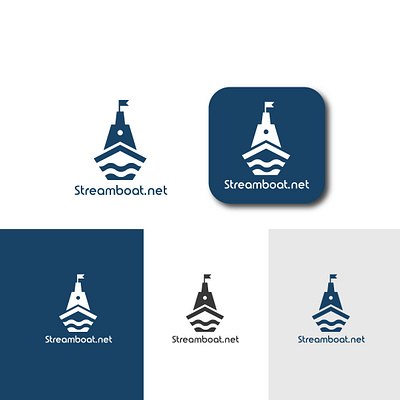 streamboat_app_logo app logo boat logo brandiderntity branding brandmark companylogo design graphic design illustrator logo streamboat logo