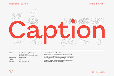 Ralphi Sans Variable Typeface accent caption diacritics font jurizaech language support latin red sans sans serif type typeface typography variable