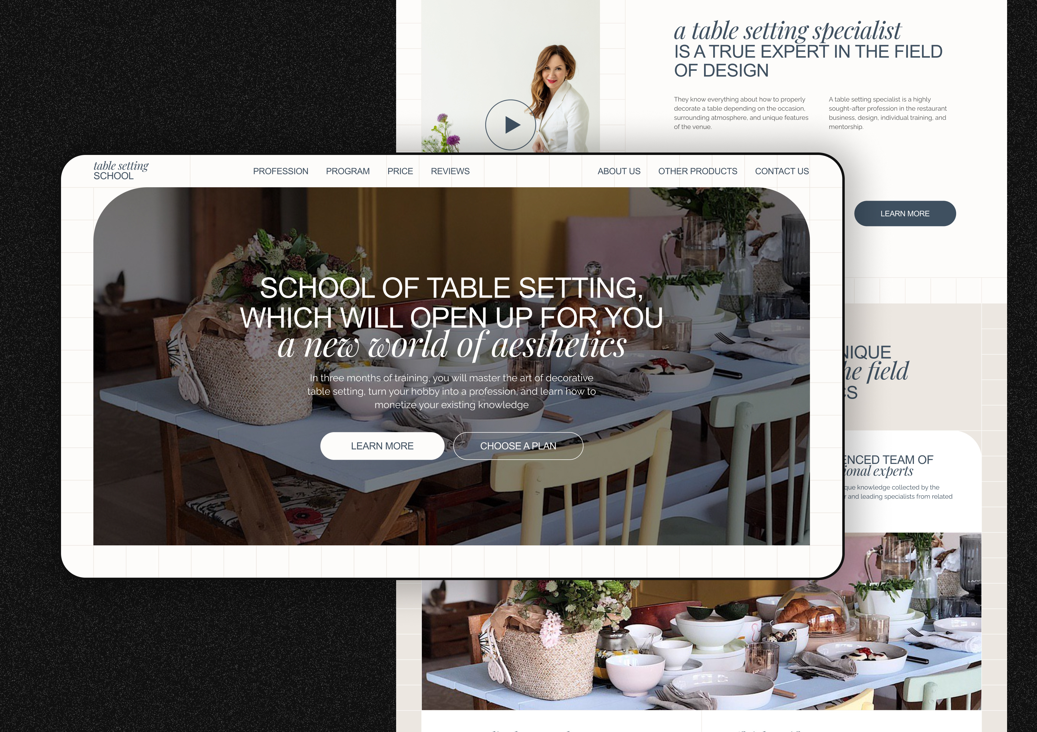 Table Setting School — Desktop Version by Mariia Vlodarchuk on Dribbble