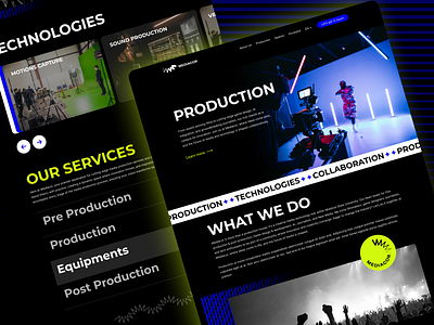 Creative Media Hub Portal blue branding creative dark dark theme design electric graphic design hub illustration landing lime media modern page portal typography ui ux vector