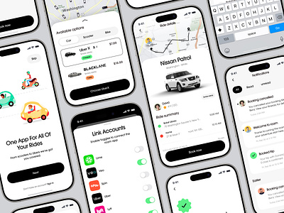 Ride Booking App android cars clean driver services home ios design map mobile app design modern payment ride app ride booking rider texi texi booking trip uber ui ux