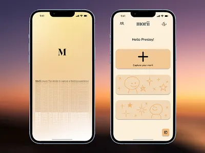 Morii - A gratitude-focused social media app app graphic design ui ux