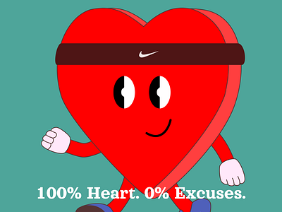 Running Heart design design concept figma graphic design heart illustration nike running well being