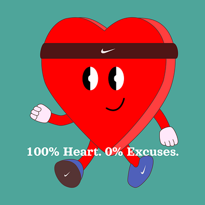 Running Heart design design concept figma graphic design heart illustration nike running well being