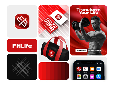 FitLife Logo Design branding branding identity builder logo graphic design gym gym logo identity logo logo branding logo presentations ui