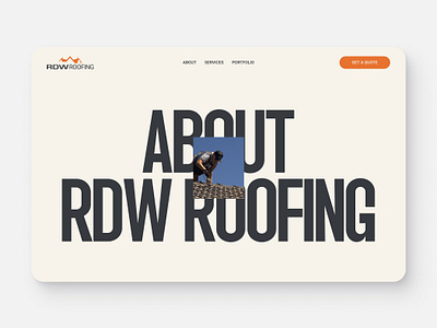 About Page for RDW Roofing business clean creative design figma landing page minimal modern redesign responsive simple uiux user experience user interface ux web design webdesign website website design wordpress